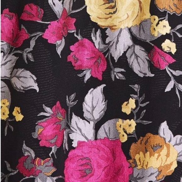 TORRID Mesh Duster Cardigan SZ 1/2 (1X/2X) Black Multicolor Floral Shimmer Slits - Picture 3 of 14